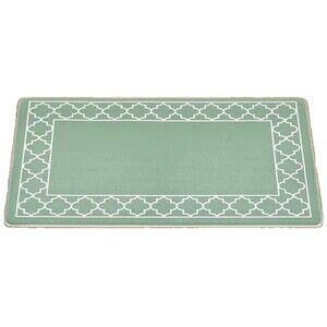 ANTI-FATIGUE NON SLIP PVC FLOOR MAT(18"x30")SAGE GREEN & WHITE LATTICE DESIGN,CE